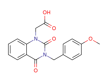 Molecular Structure of 112733-34-3 (2-[1,2,3,4-Tetrahydro-3-(4-methoxybenzyl)-2,4-dioxoquinazolin-1-yl]acetic acid)