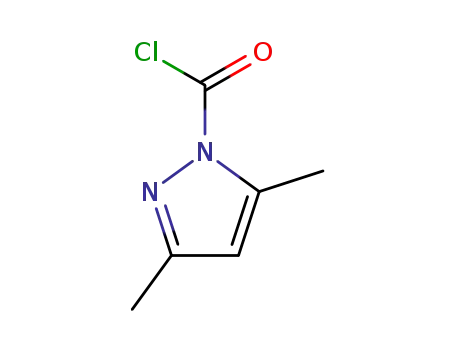 Molecular Structure of 49652-39-3 (1H-Pyrazole-1-carbonyl chloride, 3,5-dimethyl- (9CI))