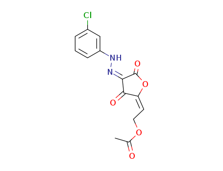 Molecular Structure of 89912-65-2 (2,3,4(5H)-Furantrione, 5-[2-(acetyloxy)ethylidene]-,
3-[(3-chlorophenyl)hydrazone])