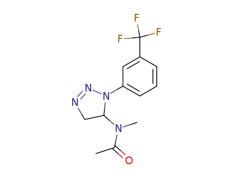 Molecular Structure of 139871-58-2 (Acetamide,
N-[4,5-dihydro-1-[3-(trifluoromethyl)phenyl]-1H-1,2,3-triazol-5-yl]-N-meth
yl-)