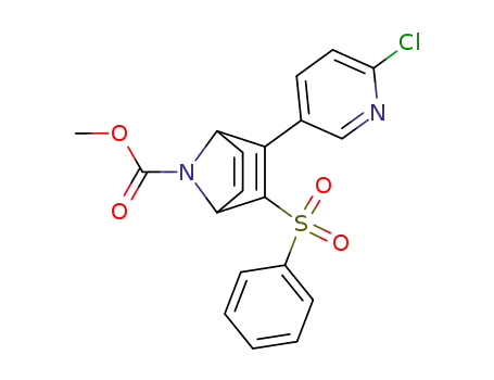 Molecular Structure of 163299-82-9 (2-Benzenesulfonyl-3-(6-chloro-pyridin-3-yl)-7-aza-bicyclo[2.2.1]hepta-2,5-diene-7-carboxylic acid methyl ester)