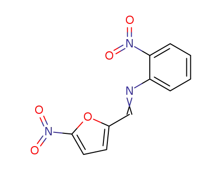 Molecular Structure of 82773-58-8 (Benzenamine, 2-nitro-N-[(5-nitro-2-furanyl)methylene]-)