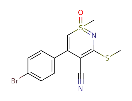 1l4-1,2-Thiazine-4-carbonitrile,
5-(4-bromophenyl)-1-methyl-3-(methylthio)-, 1-oxide