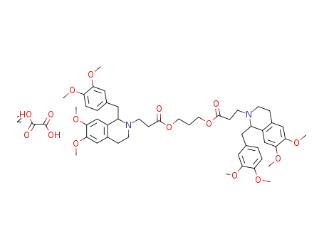 Molecular Structure of 81165-42-6 (3-[1-(3,4-Dimethoxy-benzyl)-6,7-dimethoxy-3,4-dihydro-1H-isoquinolin-2-yl]-propionic acid 3-{3-[1-(3,4-dimethoxy-benzyl)-6,7-dimethoxy-3,4-dihydro-1H-isoquinolin-2-yl]-propionyloxy}-propyl ester; compound with oxalic acid)