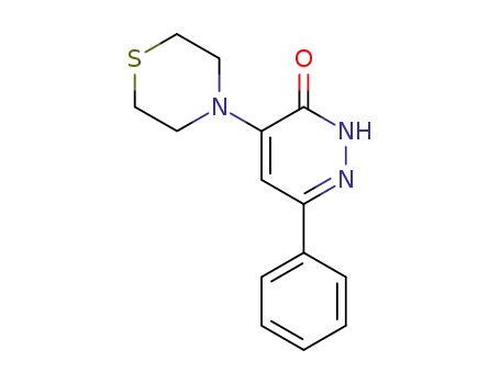 Molecular Structure of 89868-10-0 (3(2H)-Pyridazinone, 6-phenyl-4-(4-thiomorpholinyl)-)