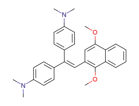 Molecular Structure of 79971-26-9 (Benzenamine, 4,4'-[(1,4-dimethoxy-2-naphthalenyl)ethenylidene]bis[N,N-dimethyl- (9CI))