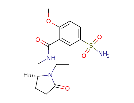 N-{[(2R)-1-ethyl-5-oxopyrrolidin-2-yl]methyl}-2-methoxy-5-sulfamoylbenzamide