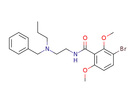 Molecular Structure of 102805-56-1 (N-[2-(Benzyl-propyl-amino)-ethyl]-3-bromo-2,6-dimethoxy-benzamide)