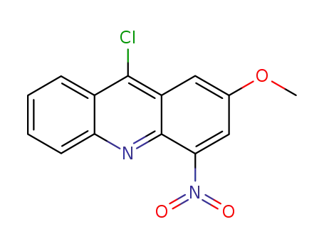 Molecular Structure of 71353-18-9 (Acridine, 9-chloro-2-methoxy-4-nitro-)