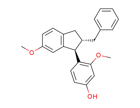 2-benzyl-1-<4-hydroxy-2-methoxy>phenyl-6-methoxyindane