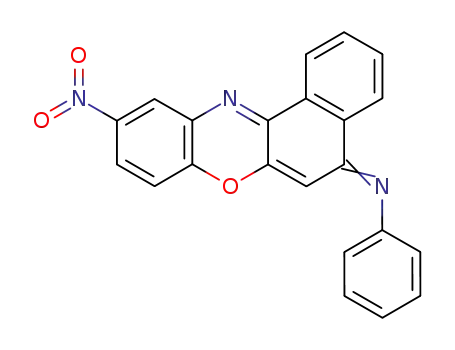 Molecular Structure of 106088-01-1 (Benzenamine, N-(10-nitro-5H-benzo[a]phenoxazin-5-ylidene)-)