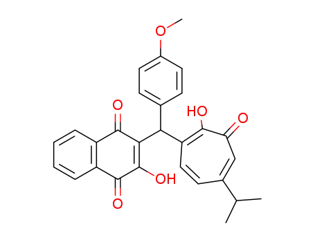 1,4-Naphthalenedione,
2-hydroxy-3-[[2-hydroxy-5-(1-methylethyl)-3-oxo-1,4,6-cycloheptatrien-1-
yl](4-methoxyphenyl)methyl]-