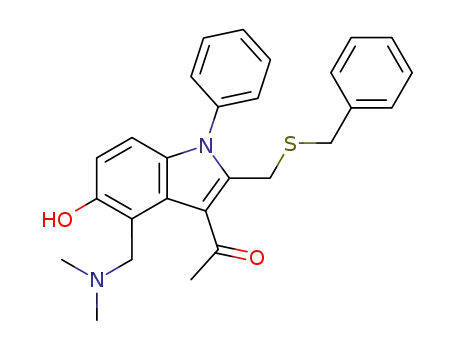 1-Phenyl-2-benzylthiomethyl-3-acetyl-4-dimethylaminomethyl-5-oxyindole