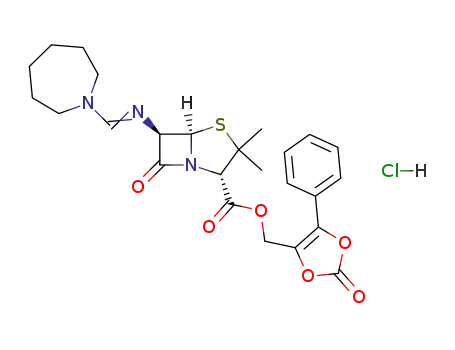 Molecular Structure of 108331-00-6 (mecillinam (2-oxo-5-phenyl-1,3-dioxol-4-yl)methyl ester hydrochloride)