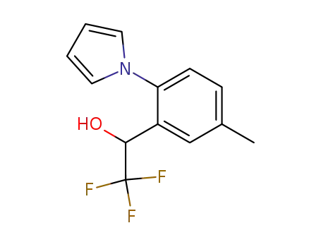 Molecular Structure of 88320-46-1 (Benzenemethanol, 5-methyl-2-(1H-pyrrol-1-yl)-a-(trifluoromethyl)-)