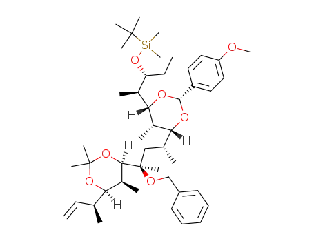 {(1R,2R)-2-[(2R,4R,5S,6R)-6-{(1R,3R)-3-Benzyloxy-1-methyl-3-[(4R,5S,6R)-2,2,5-trimethyl-6-((S)-1-methyl-allyl)-[1,3]dioxan-4-yl]-butyl}-2-(4-methoxy-phenyl)-5-methyl-[1,3]dioxan-4-yl]-1-ethyl-propoxy}-tert-butyl-dimethyl-silane
