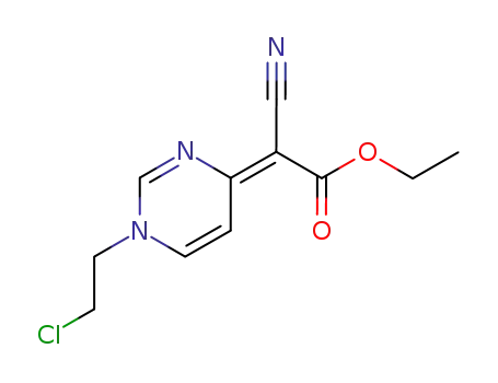 Acetic acid, [1-(2-chloroethyl)-4(1H)-pyrimidinylidene]cyano-, ethyl
ester