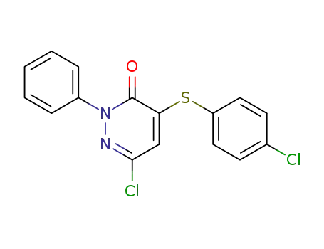 Molecular Structure of 134935-74-3 (6-chloro-4-[(4-chlorophenyl)sulfanyl]-2-phenyl-3(2H)-pyridazinone)