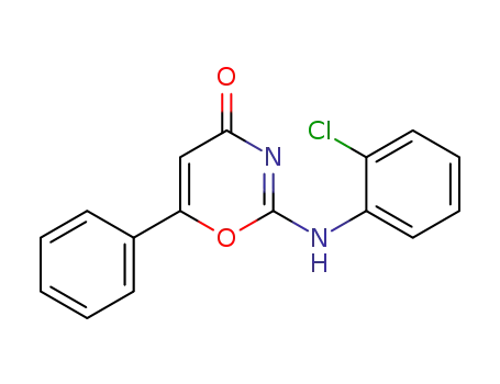 Molecular Structure of 89046-92-4 (4H-1,3-Oxazin-4-one, 2-[(2-chlorophenyl)amino]-6-phenyl-)