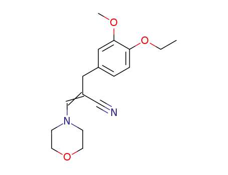 Molecular Structure of 656810-50-3 (Benzenepropanenitrile,
4-ethoxy-3-methoxy-a-(4-morpholinylmethylene)-)