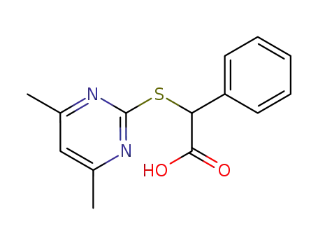Molecular Structure of 87125-95-9 ((4,6-DIMETHYL-PYRIMIDIN-2-YLSULFANYL)-PHENYL-ACETIC ACID)
