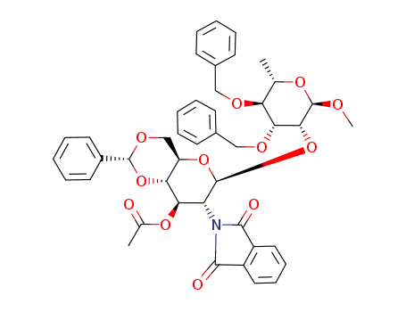Methyl 2-O-(3-O-Acetyl-4,6-O-benzylidene-2-deoxy-2-phthalimido-β-D-glucopyranosyl)-3,4-di-O-benzyl-α-L-rhamnopyranoside