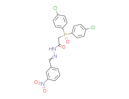 Molecular Structure of 135689-16-6 (2-bis(4-chlorophenyl)phosphoryl-N-[(3-nitrophenyl)methylideneamino]ace tamide)