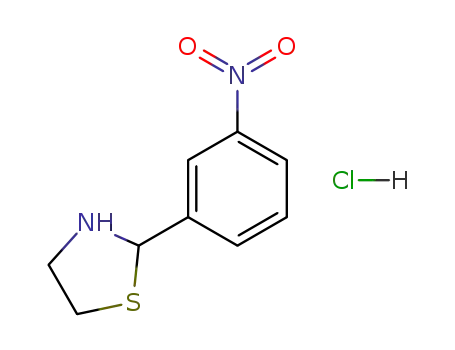 Molecular Structure of 85861-94-5 (Thiazolidine, 2-(3-nitrophenyl)-, monohydrochloride)