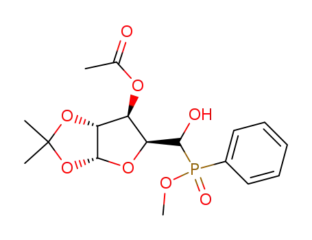 Molecular Structure of 100924-44-5 (3-O-Acetyl-1,2-O-isopropylidene-5-C-<methoxy(phenyl)phosphinyl>-α-D-xylopyranose)