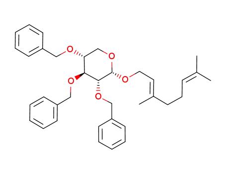 (2S,3R,4S,5R)-3,4,5-Tris-benzyloxy-2-((E)-3,7-dimethyl-octa-2,6-dienyloxy)-tetrahydro-pyran
