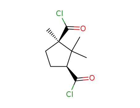Molecular Structure of 60487-05-0 (1,3-cyclopentanedicarbonyl dichloride, 1,2,2-trimethyl-, (1S,3R)-)