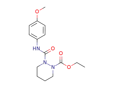 Molecular Structure of 59925-75-6 (1(2H)-Pyridazinecarboxylic acid,
tetrahydro-2-[[(4-methoxyphenyl)amino]carbonyl]-, ethyl ester)