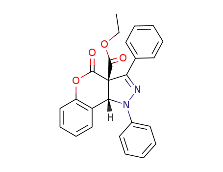 [1]Benzopyrano[4,3-c]pyrazole-3a(4H)-carboxylic acid,
1,9b-dihydro-4-oxo-1,3-diphenyl-, ethyl ester