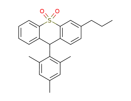 Molecular Structure of 72751-73-6 (9H-Thioxanthene, 3-propyl-9-(2,4,6-trimethylphenyl)-, 10,10-dioxide)