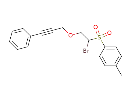 Molecular Structure of 89478-91-1 (Benzene,
1-[[1-bromo-2-[(3-phenyl-2-propynyl)oxy]ethyl]sulfonyl]-4-methyl-)
