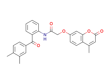 Molecular Structure of 128672-04-8 (N-[2-(3,4-Dimethyl-benzoyl)-phenyl]-2-(4-methyl-2-oxo-2H-chromen-7-yloxy)-acetamide)