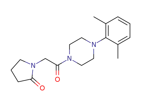 Molecular Structure of 131028-00-7 (1-{2-[4-(2,6-dimethylphenyl)piperazin-1-yl]-2-oxoethyl}pyrrolidin-2-one)
