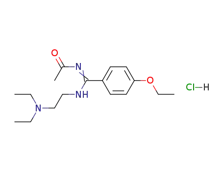 Molecular Structure of 143827-55-8 (N-[(Z)-{[2-(diethylamino)ethyl]imino}(4-ethoxyphenyl)methyl]acetamide hydrochloride)