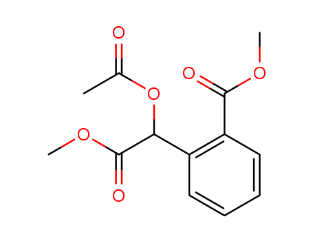 Molecular Structure of 104079-44-9 (Benzeneacetic acid, a-(acetyloxy)-2-(methoxycarbonyl)-, methyl ester)