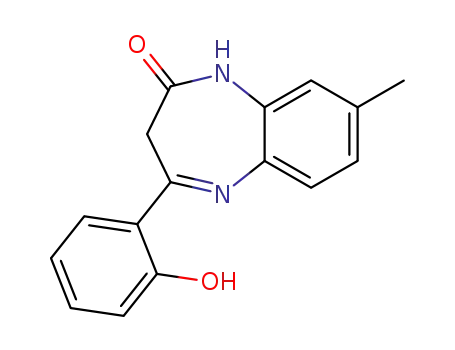 Molecular Structure of 156216-66-9 (2H-1,5-Benzodiazepin-2-one,
1,3-dihydro-4-(2-hydroxyphenyl)-8-methyl-)