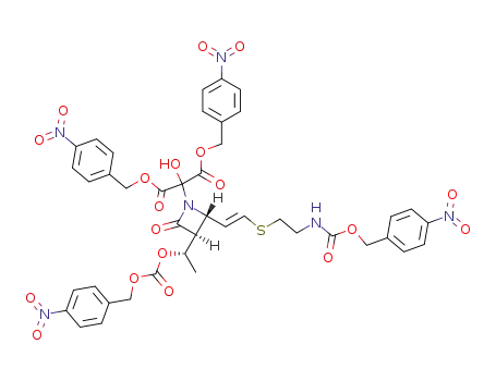 2-Hydroxy-2-{(2S,3S)-2-{(E)-2-[2-(4-nitro-benzyloxycarbonylamino)-ethylsulfanyl]-vinyl}-3-[(S)-1-(4-nitro-benzyloxycarbonyloxy)-ethyl]-4-oxo-azetidin-1-yl}-malonic acid bis-(4-nitro-benzyl) ester