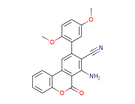 Molecular Structure of 134305-39-8 (3-amino-4-cyano-5-(2,5-dimethoxyphenyl)benzo<c>coumarin)