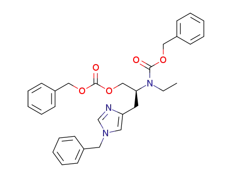 Carbonic acid benzyl ester (S)-3-(1-benzyl-1H-imidazol-4-yl)-2-(benzyloxycarbonyl-ethyl-amino)-propyl ester