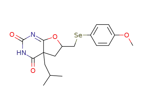 Molecular Structure of 119197-33-0 (6-p-methoxyphenylselenomethyl-4a-isobutyl-2,4-dioxo-5,6-dihydrofuran(b,e)pyrimidine)