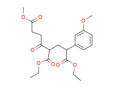 Molecular Structure of 94813-14-6 (1,3,6-Hexanetricarboxylic acid, 1-(3-methoxyphenyl)-4-oxo-, 1,3-diethyl
6-methyl ester)
