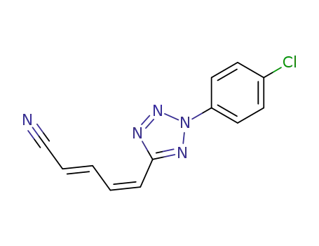 Molecular Structure of 74795-79-2 ((2E,4Z)-5-[2-(4-Chloro-phenyl)-2H-tetrazol-5-yl]-penta-2,4-dienenitrile)