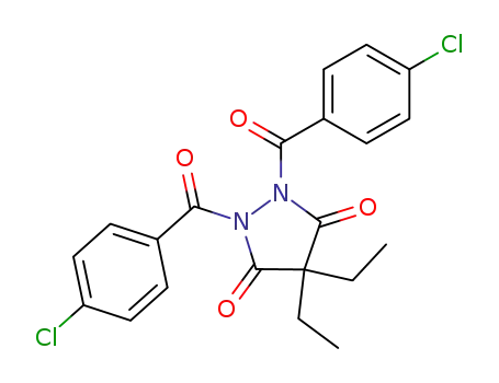 Molecular Structure of 62188-94-7 (3,5-Pyrazolidinedione, 1,2-bis(4-chlorobenzoyl)-4,4-diethyl-)