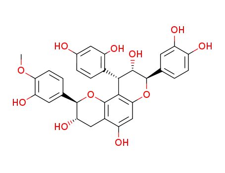 (2R,3S,8R,9S,10S)-10-(2,4-Dihydroxy-phenyl)-8-(3,4-dihydroxy-phenyl)-2-(3-hydroxy-4-methoxy-phenyl)-3,4,9,10-tetrahydro-2H,8H-pyrano[2,3-f]chromene-3,5,9-triol
