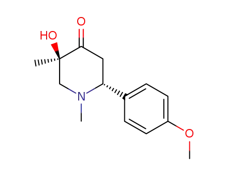 4-Piperidinone, 5-hydroxy-2-(4-methoxyphenyl)-1,5-dimethyl-, trans-