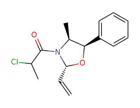 Molecular Structure of 137314-76-2 (2-Chloro-1-((2R,4S,5R)-4-methyl-5-phenyl-2-vinyl-oxazolidin-3-yl)-propan-1-one)